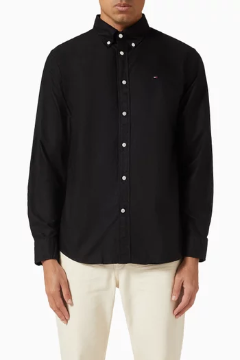 Flag Embroidery Oxford Shirt in Cotton