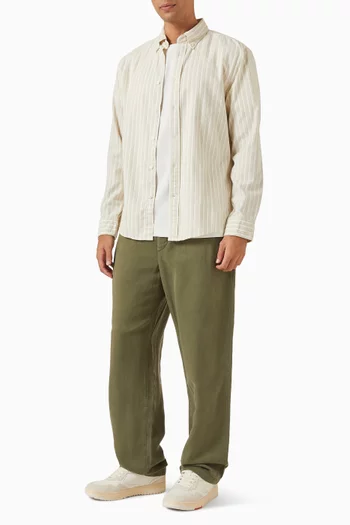 Flannel Stripe Shirt in Cotton