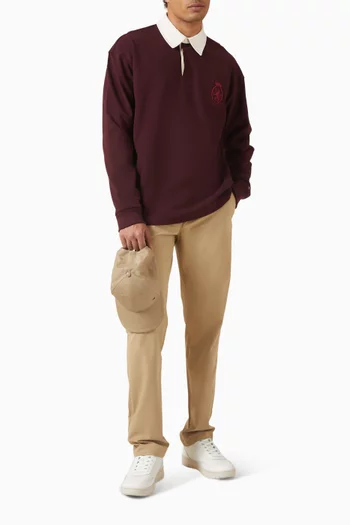 قميص راجبي بتصميم جامعي بياقة بلون مغاير 