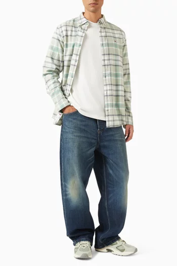 قميص قطن فلانيل بنقشة مربعات