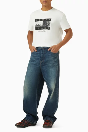 تي شيرت بطبعة صورة قطن جيرسيه