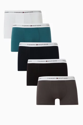 Signature Logo Waistband Trunks, Set of 5