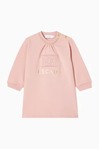 Logo Dress in Cotton