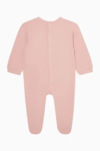 Bow-detailed Sleepsuit in Cotton