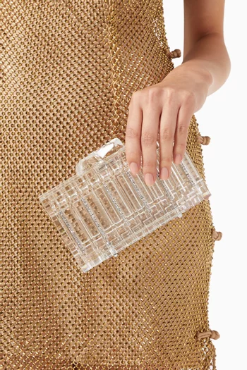 Beatrix Crystal-embellished Clutch in Acrylic