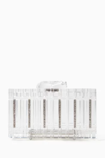 Beatrix Crystal-embellished Clutch in Acrylic