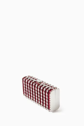 Alba Crystal-embellished Clutch in Satin