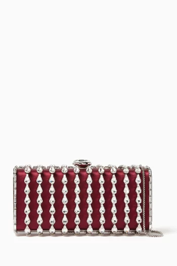 Alba Crystal-embellished Clutch in Satin