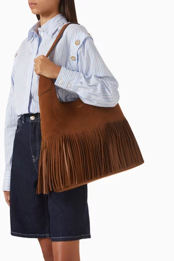 Brooklyn 39 Fringed Shoulder Bag in Suede