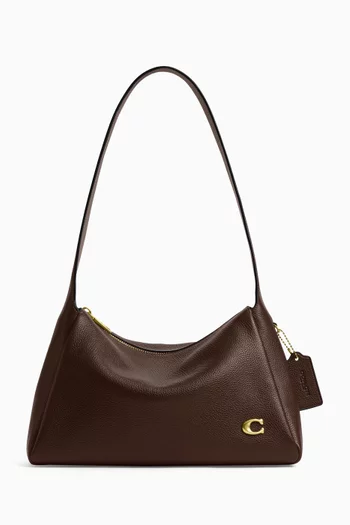 حقيبة كتف لولا جلد لامع بملمس حُبيبي