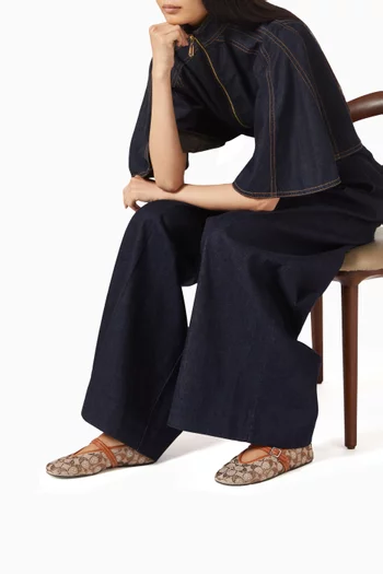 Sculpted Ballet Flats in Signature Canvas