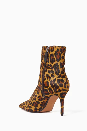 City Natural 85 Leopard-print Ankle Boots in Calf Hair