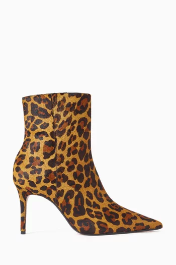 City Natural 85 Leopard-print Ankle Boots in Calf Hair