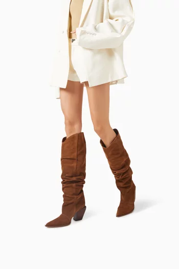 Western Knee Boots in Suede