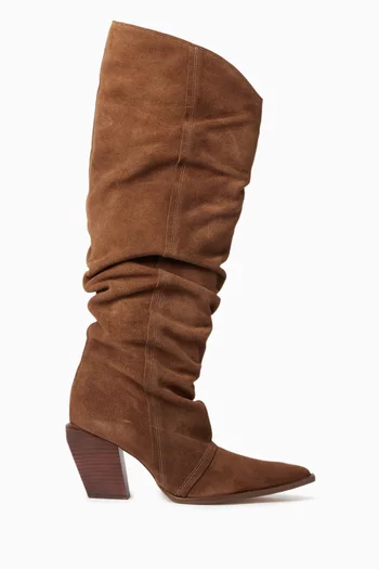 Western Knee Boots in Suede