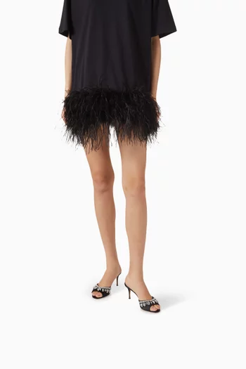 حذاء توليميو مفتوح من الخلف مرصع بالكريستال بكعب 70 مم ستان