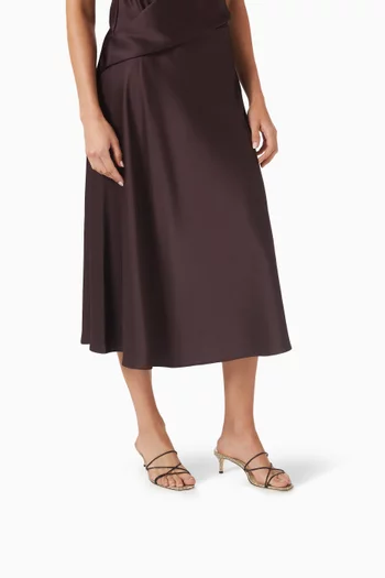 حذاء نينفيميو مفتوح من الخلف بكعب 50 مم جلد نابا