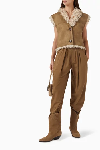 Clara Vest Jacket in Faux Shearling