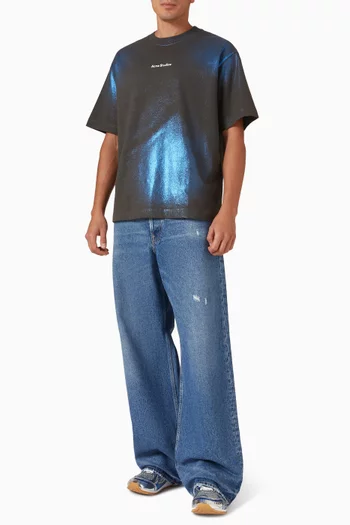 Exford U Foil Stamp T-shirt in Cotton