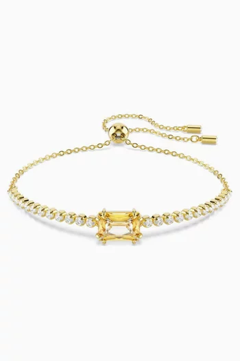 Matrix Crystal Tennis Bracelet in Gold-plated Metal