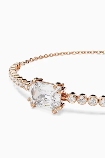 Matrix Crystal Tennis Bracelet in Rose Gold-plated Metal