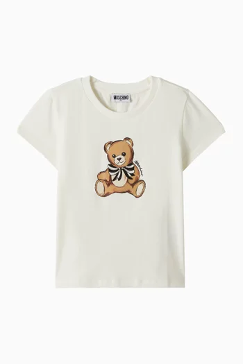 Teddy Print T-shirt in Cotton