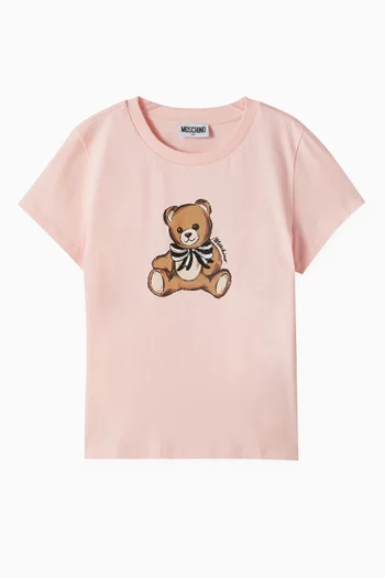 Teddy Print T-shirt in Cotton