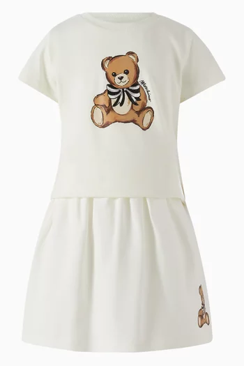 Teddy Logo Skirt in Cotton Jersey