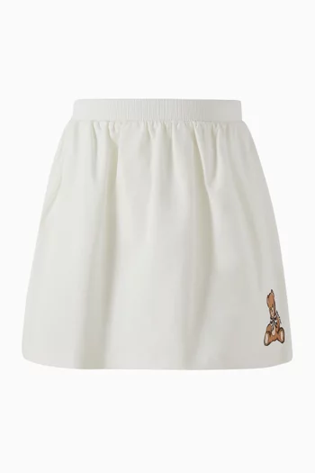 Teddy Logo Skirt in Cotton Jersey