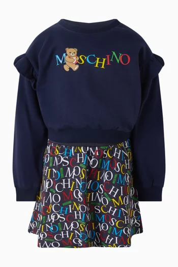 Logo Ruffle Sweatshirt in Cotton