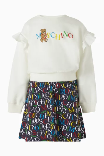 Logo Ruffle Sweatshirt in Cotton