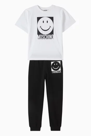 Smiley Logo Print T-shirt in Cotton