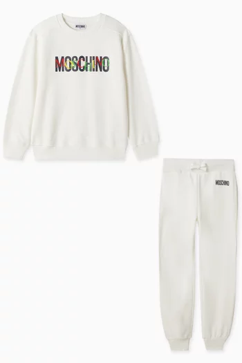 Logo Sweatshirt & Pants Set in Cotton