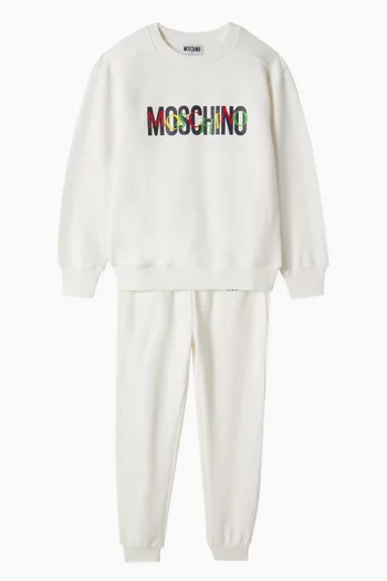Logo Sweatshirt & Pants Set in Cotton