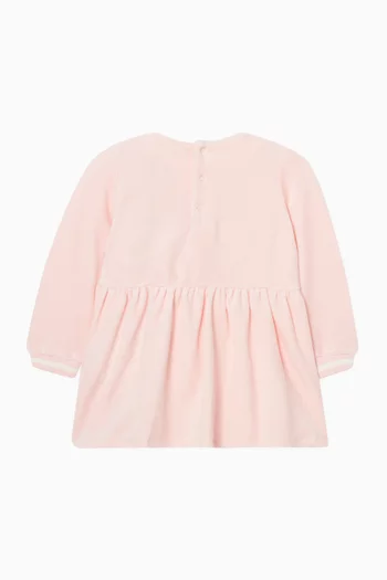 Bear Graphic Flared Dress in Velvet