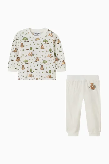 Bear Print Co-ord Set in Cotton