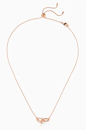 Constella Pearl Pendant Necklace in Rose Gold-plated Metal