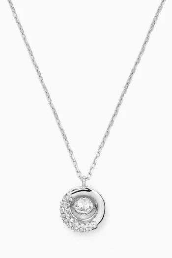 Dextera Pendant Necklace in Rhodium-plated Brass