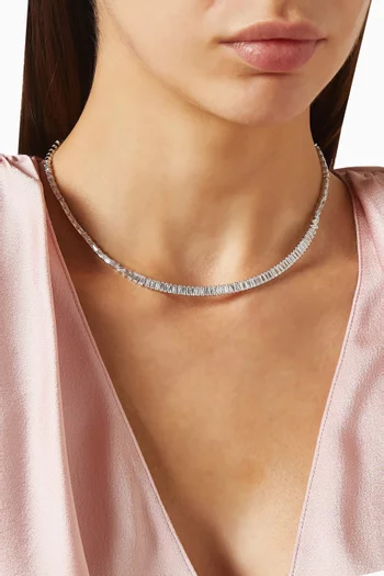 قلادة ماتريكس معدن مطلي بالروديوم