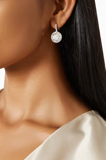 Millenia Crystal Earrings in Rhodium-plated Metal