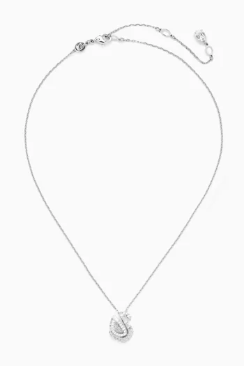 Swan Pendant Necklace in Rhodium-plated Metal