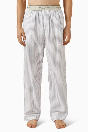 Striped Pyjama Pants in Cotton Poplin