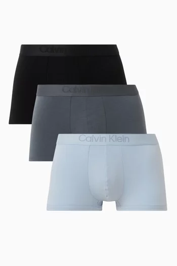 Low-rise Trunks in Microfibre, Set of 3