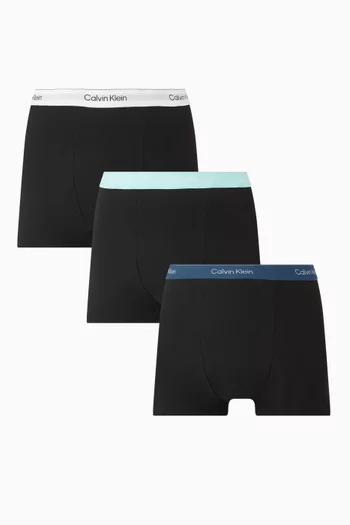 Relaxed-fit Trunks in Stretch Cotton, Set of 3