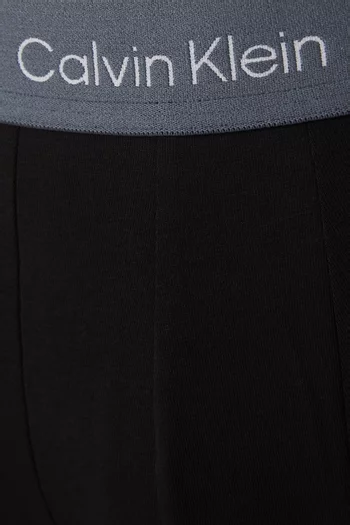 طقم بوكسر بخصر منخفض وشعار الماركة قطن مطاطي، 3 قطع