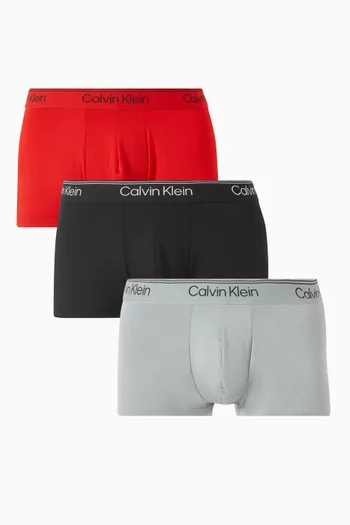 Low-rise Trunks in Stretch-microfibre , Set of 3