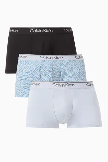 Low Rise Trunks in Microfiber Stretch, Set of 3