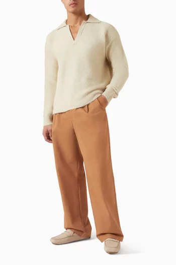 سترة جوني بياقة من مزيج ألباكا الناعم