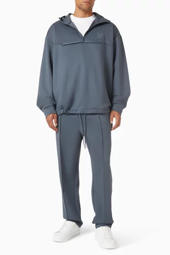 كنزة بغطاء للرأس أنوراك بسحاب قصير تريكو