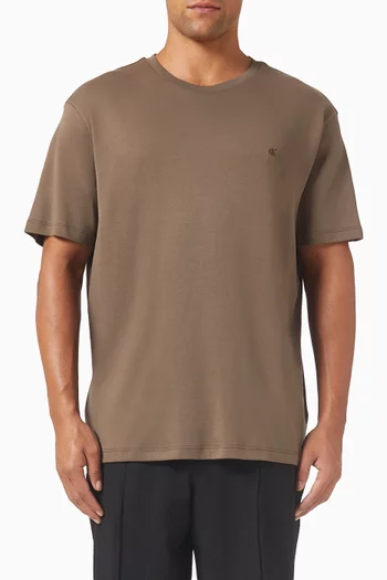 Logo-embroidered T-shirt in Cotton